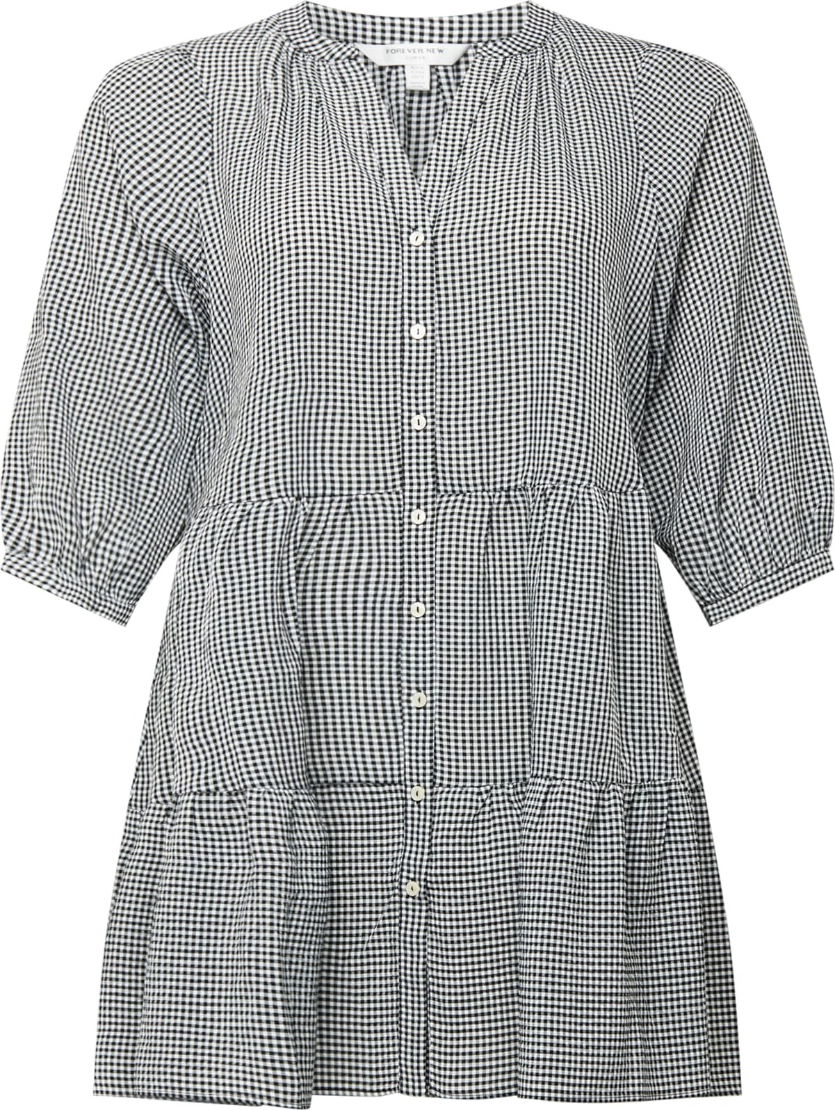 Košilové šaty 'Mabel' Forever New Curve černá / bílá
