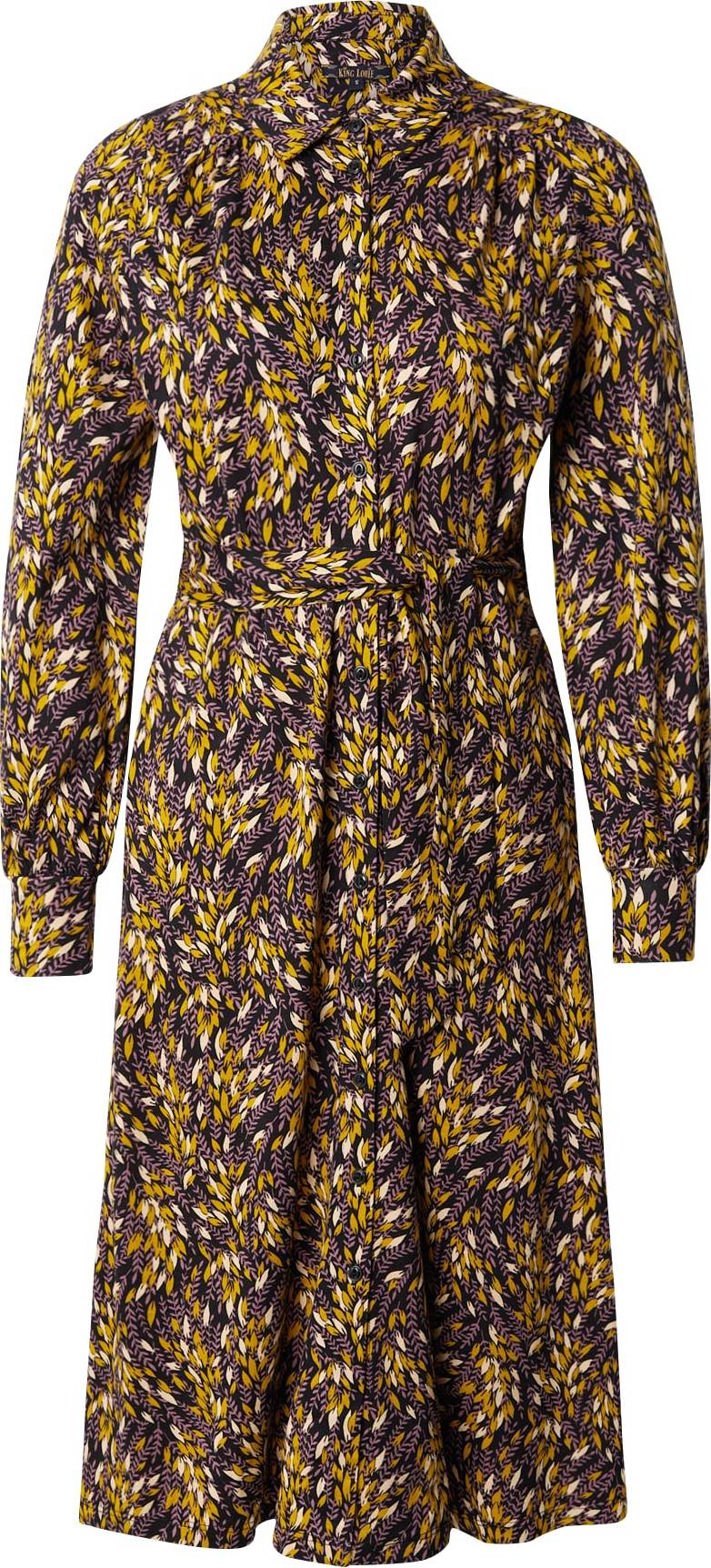 Košilové šaty 'Maisie' king louie jablko / fialová / černá / bílá