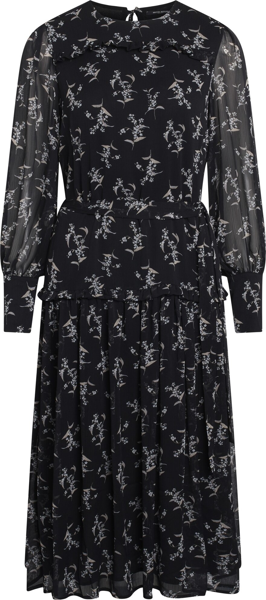 Košilové šaty 'Wisteria Sylvana' Bruuns Bazaar šedá / černá / bílá