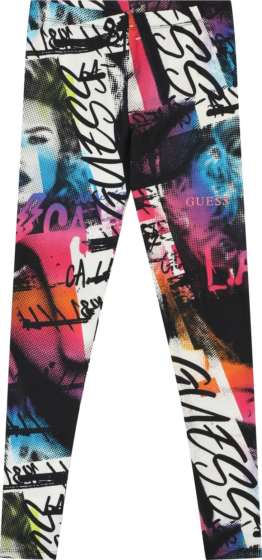 Legíny Guess světlemodrá / pink / černá / bílá