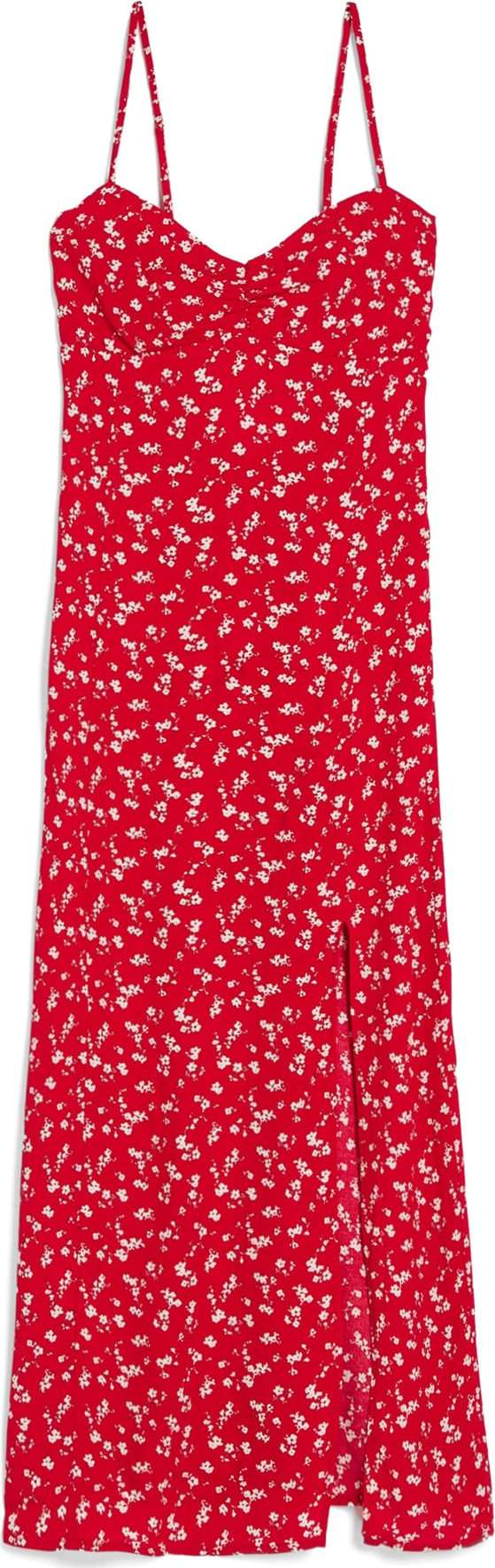 Letní šaty Bershka červená / bílá