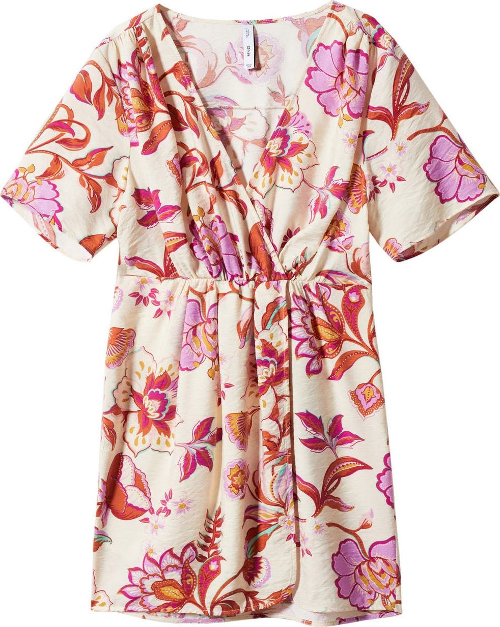Letní šaty 'FLORA' Mango režná / fialová / oranžová / pink