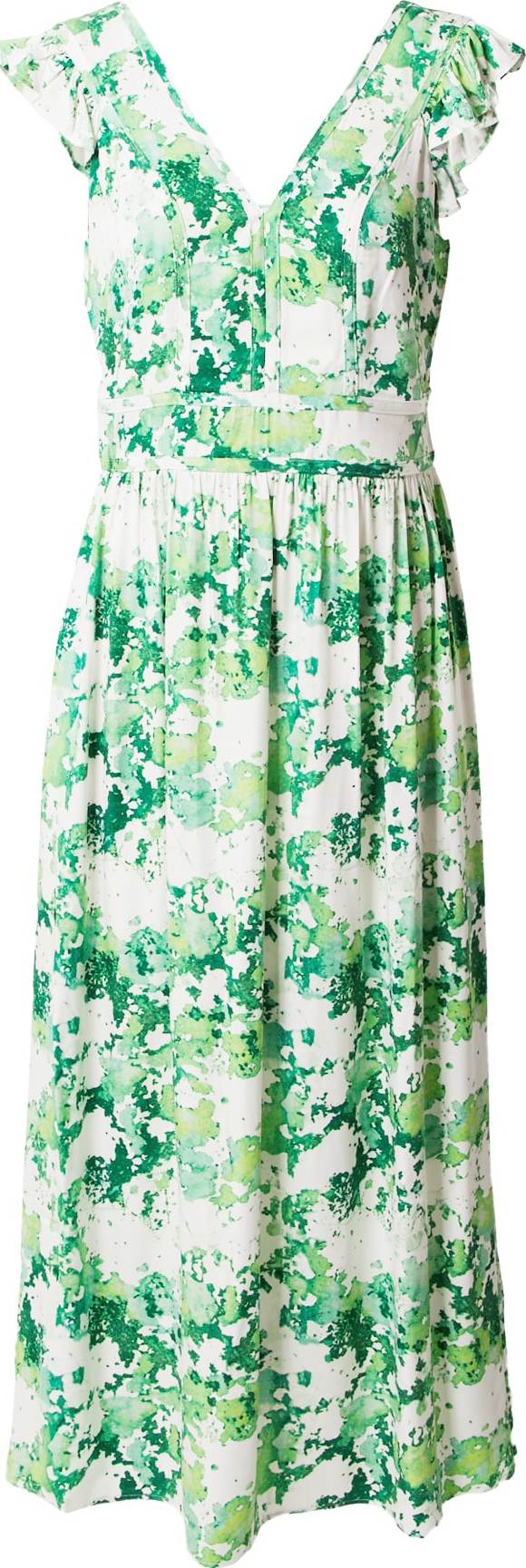 Letní šaty Taifun zelená / jablko / bílá