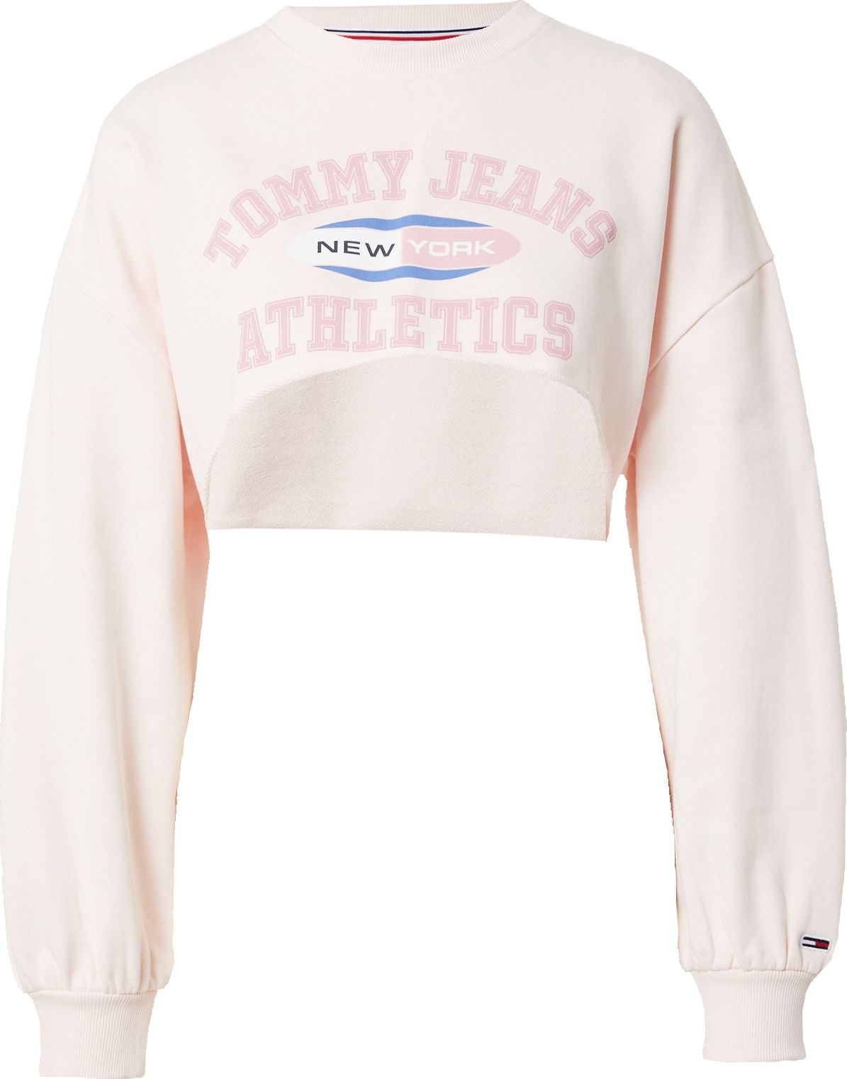 Mikina Tommy Jeans modrá / růžová / černá / bílá