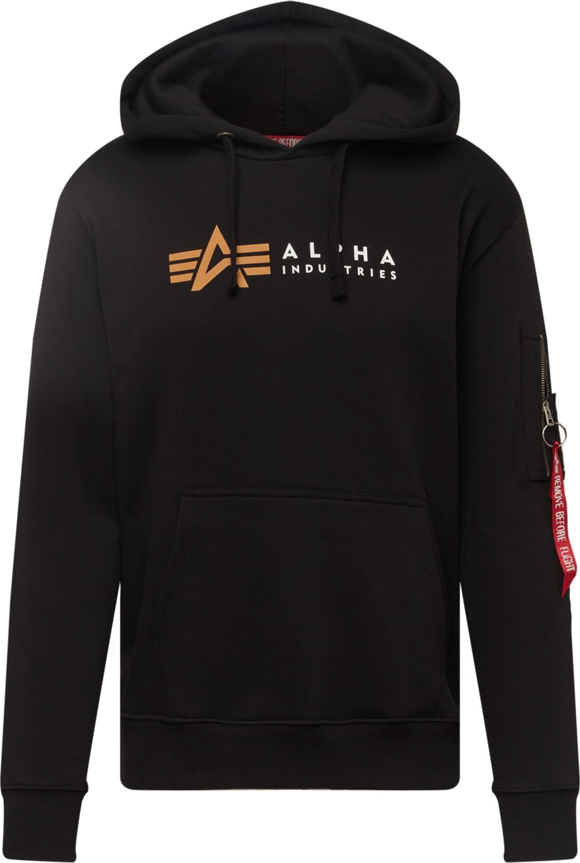 Mikina alpha industries oranžová / červená / černá / bílá