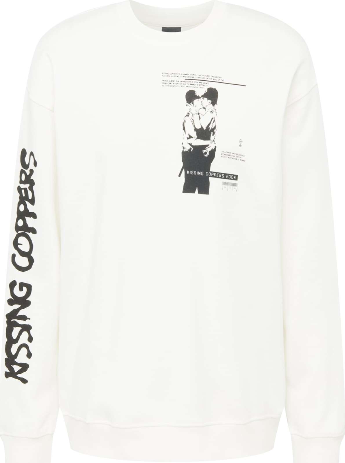 Mikina 'Banksy' Only & Sons černá / bílá