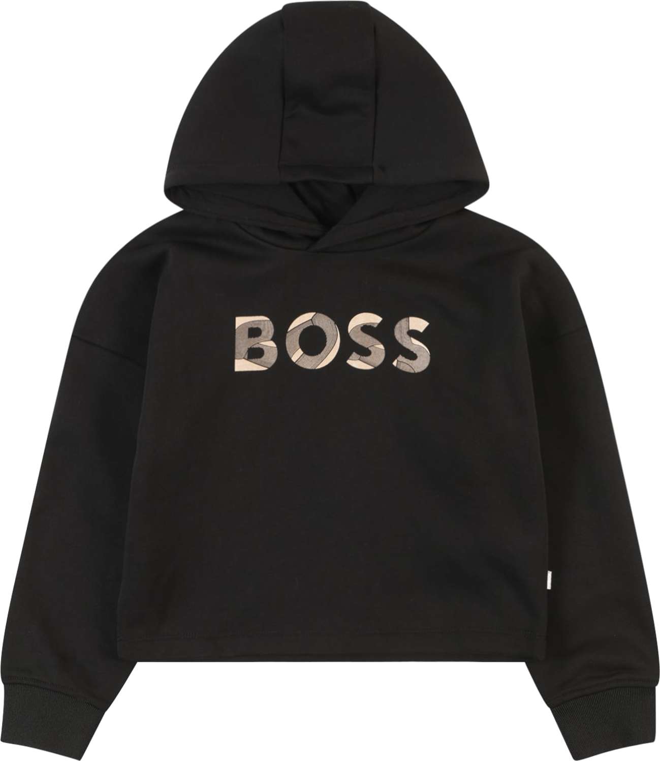 Mikina BOSS Kidswear béžová / černá