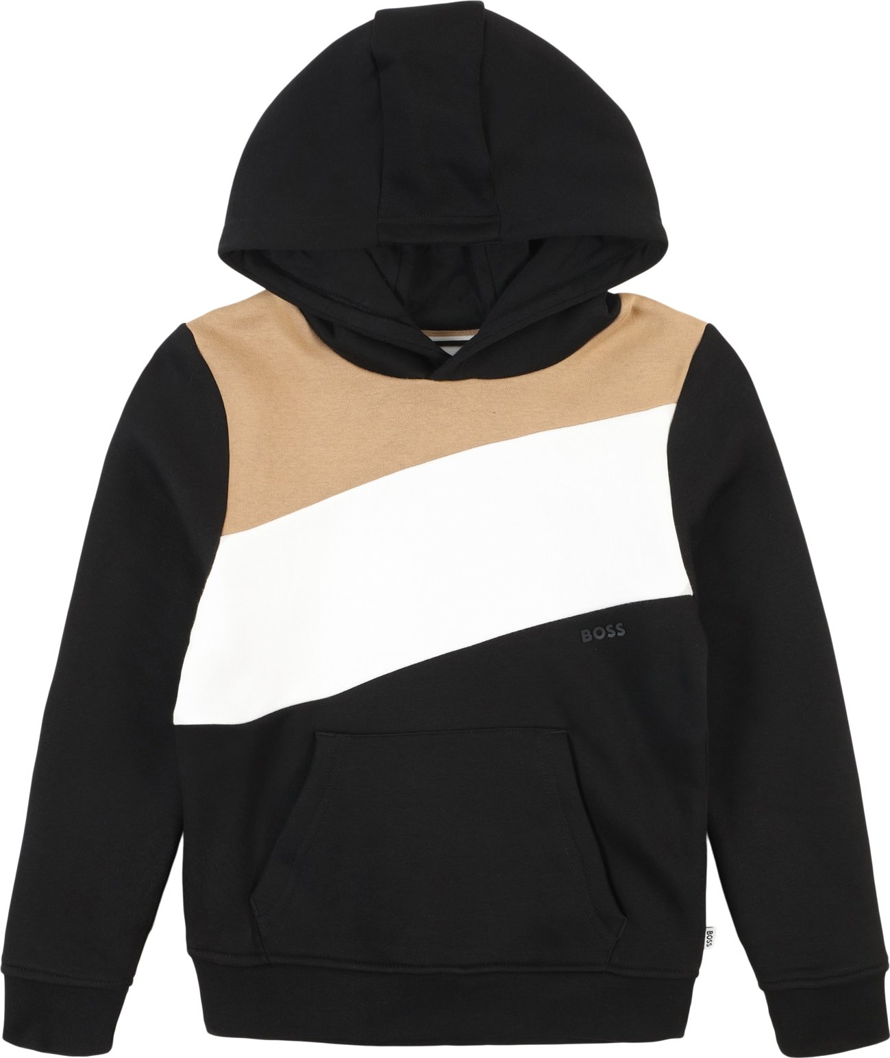 Mikina BOSS Kidswear béžová / černá / bílá