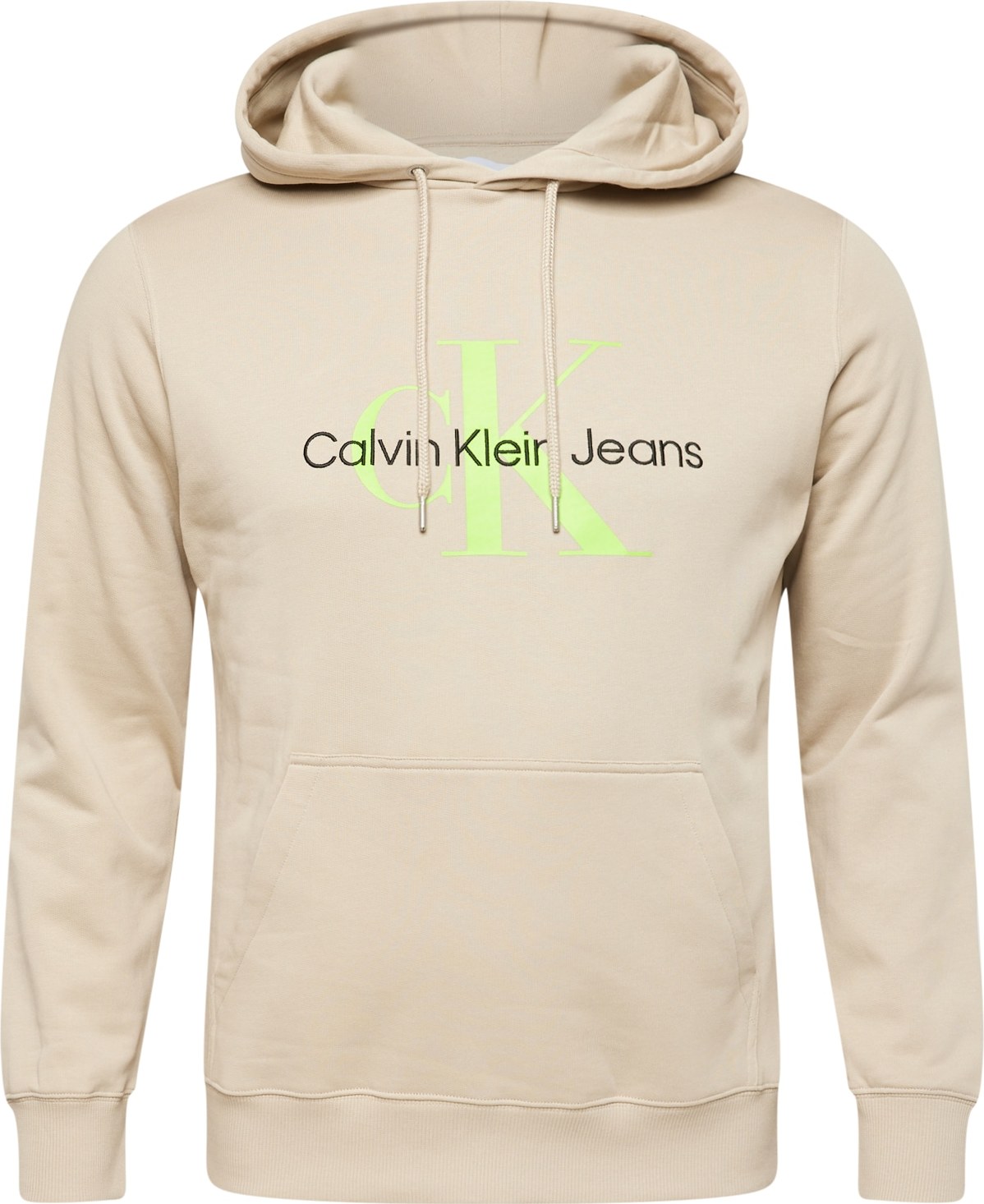 Mikina Calvin Klein Jeans šedobéžová / zelená / černá
