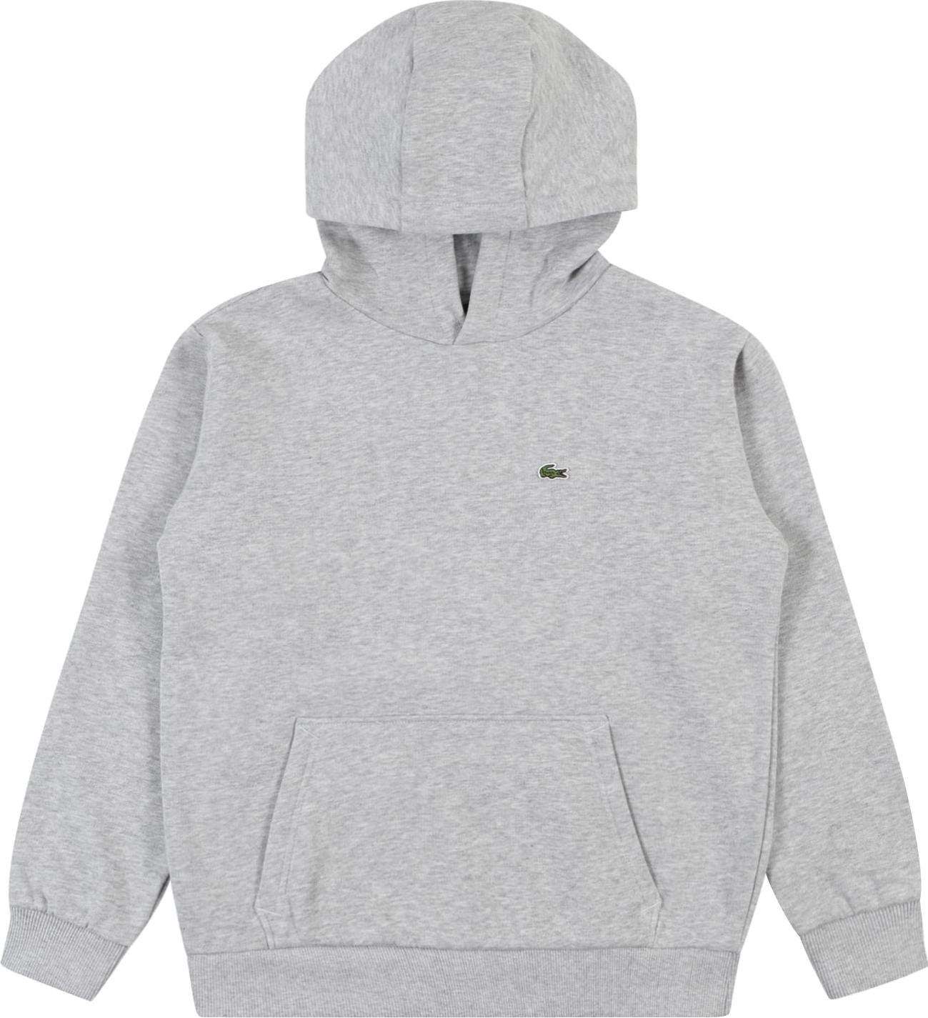 Mikina Lacoste šedý melír / zelená / jasně červená / bílá