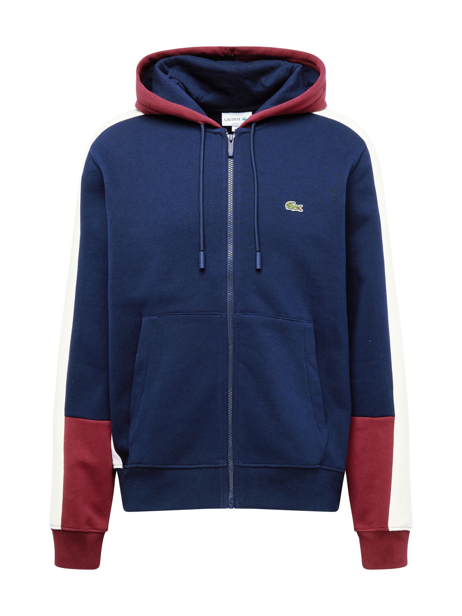 Mikina Lacoste tmavě modrá / červená / bílá