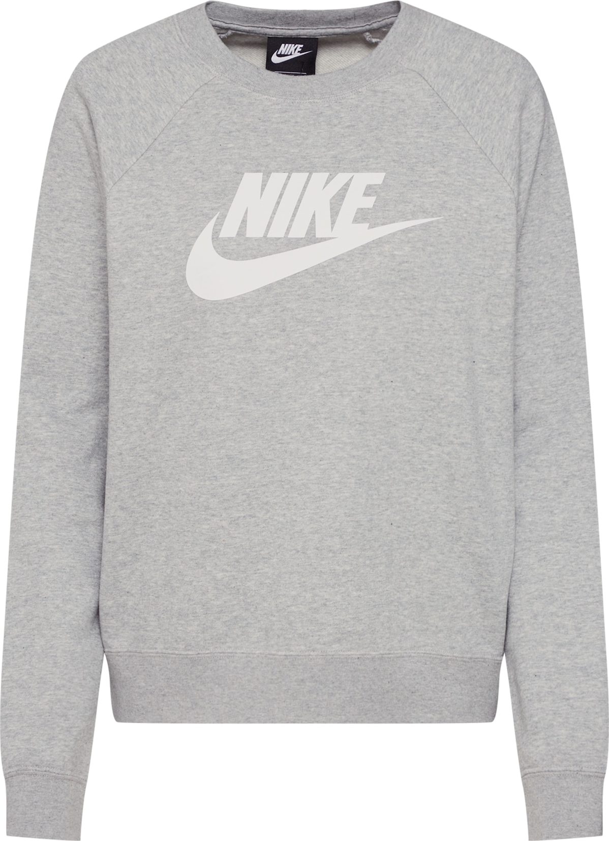 Mikina 'Essentials Crew' Nike Sportswear šedý melír / bílá