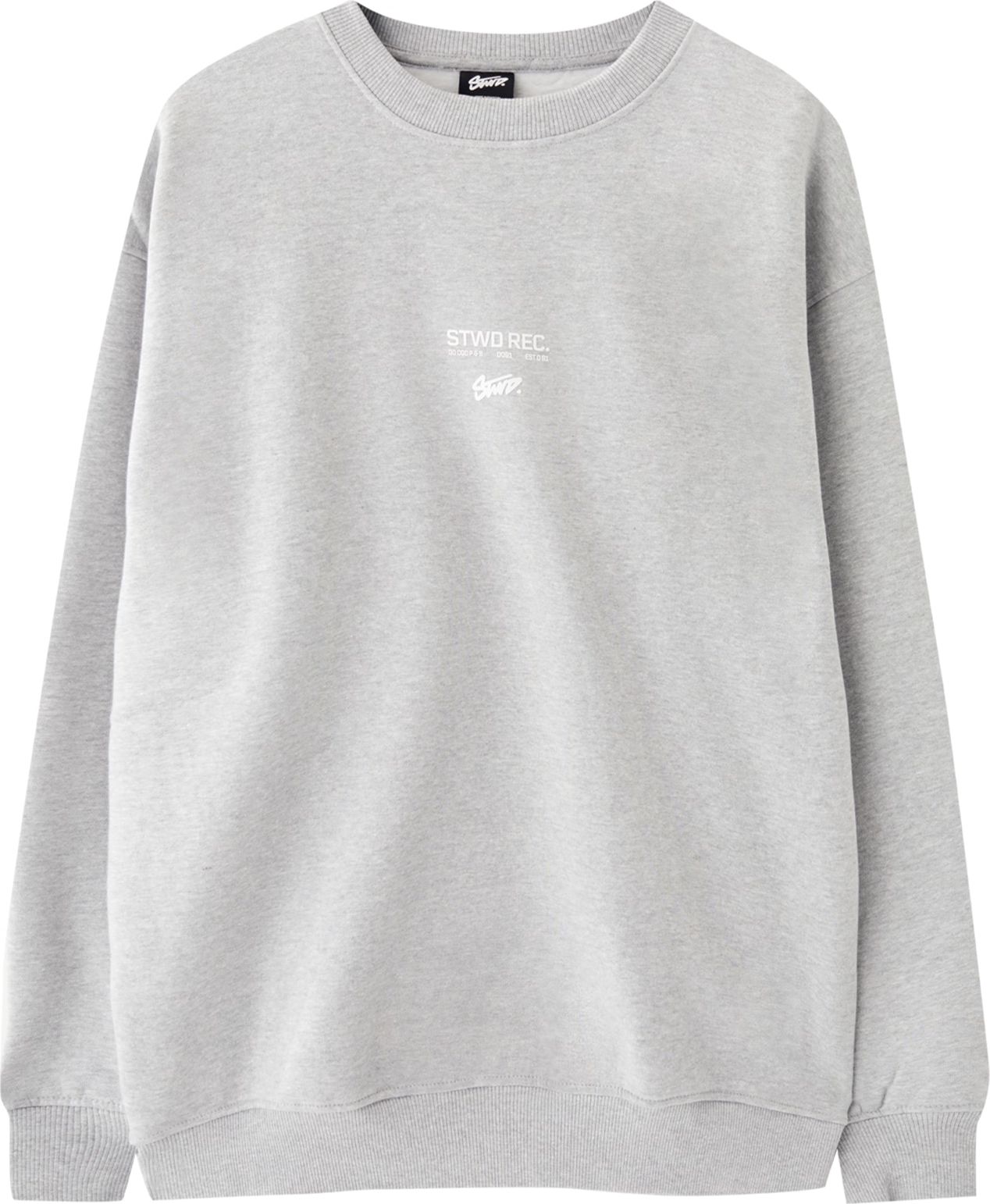 Mikina Pull&Bear šedá / bílá