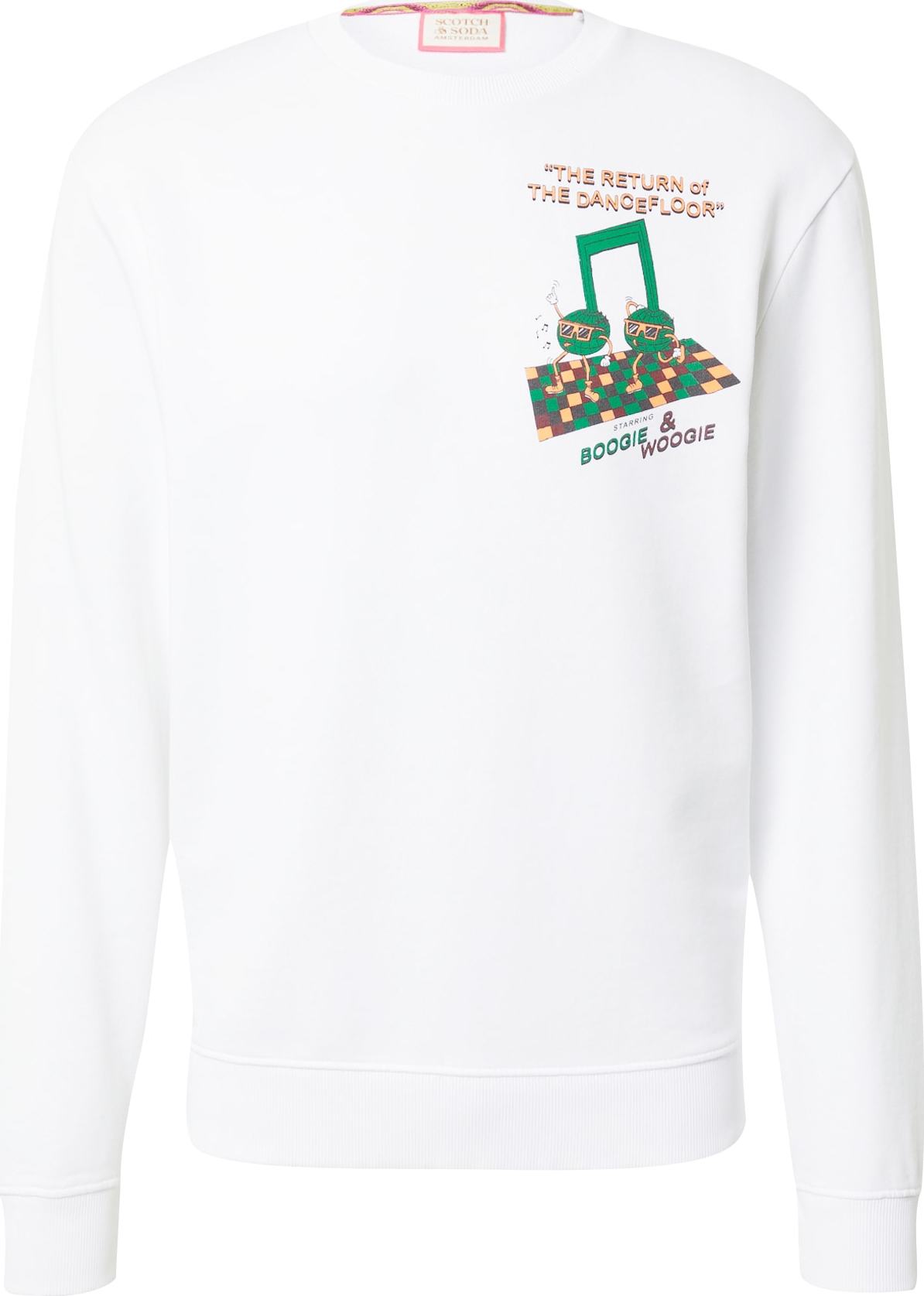 Mikina Scotch & Soda tmavě hnědá / zelená / meruňková / bílá