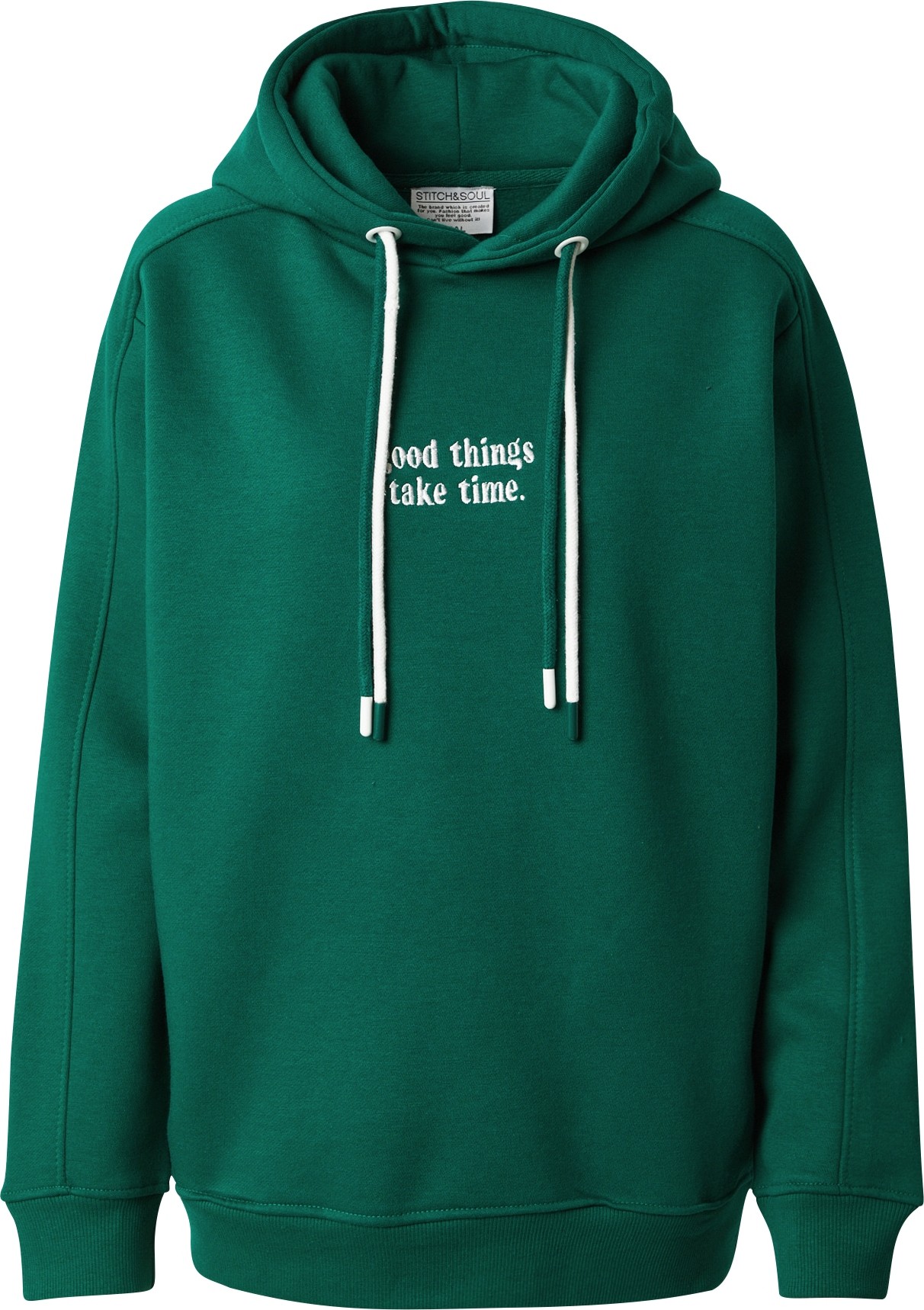 Mikina Stitch and Soul tmavě zelená / bílá