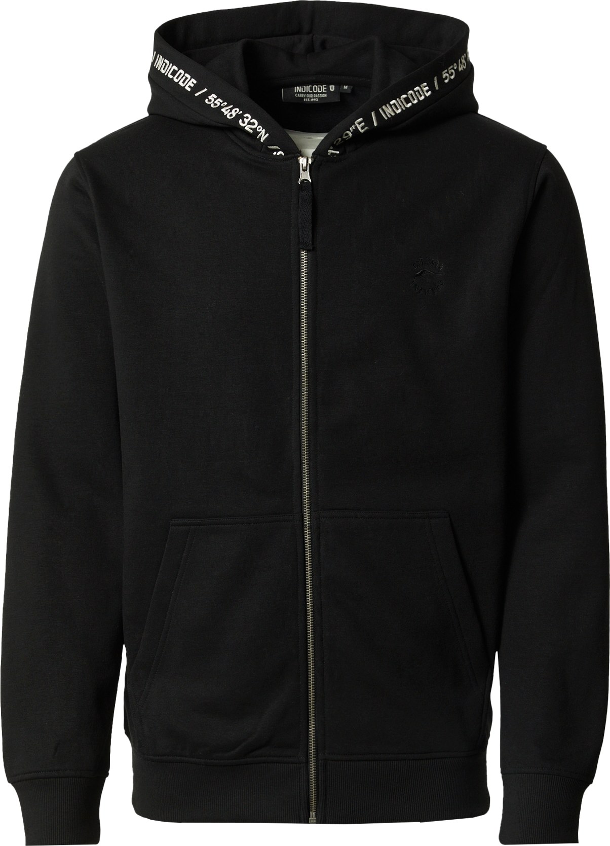 Mikina 'Vinge' INDICODE JEANS černá / bílá