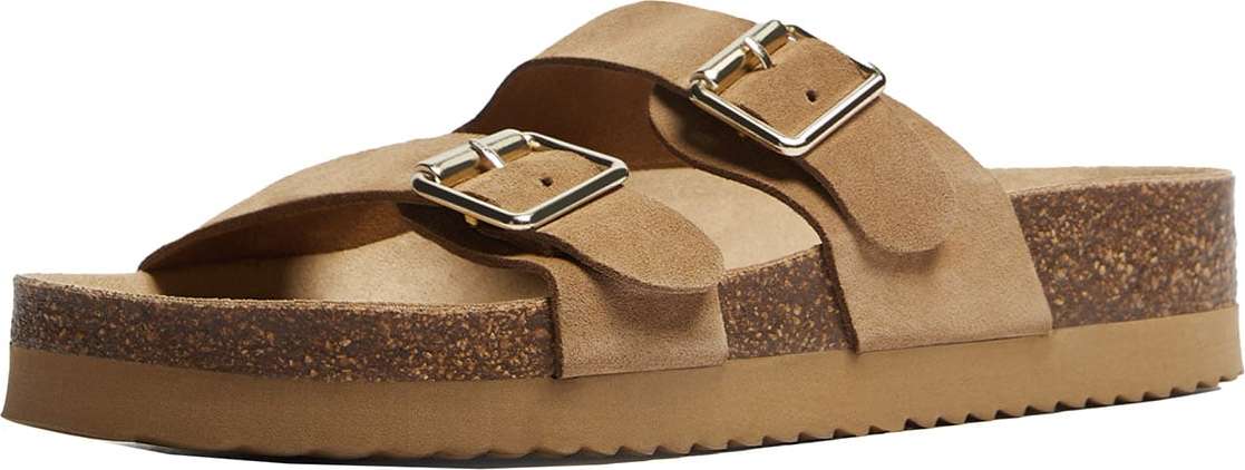 Pantofle Bershka písková