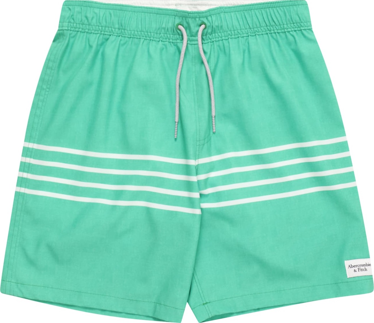 Plavecké šortky Abercrombie & Fitch zelená / offwhite