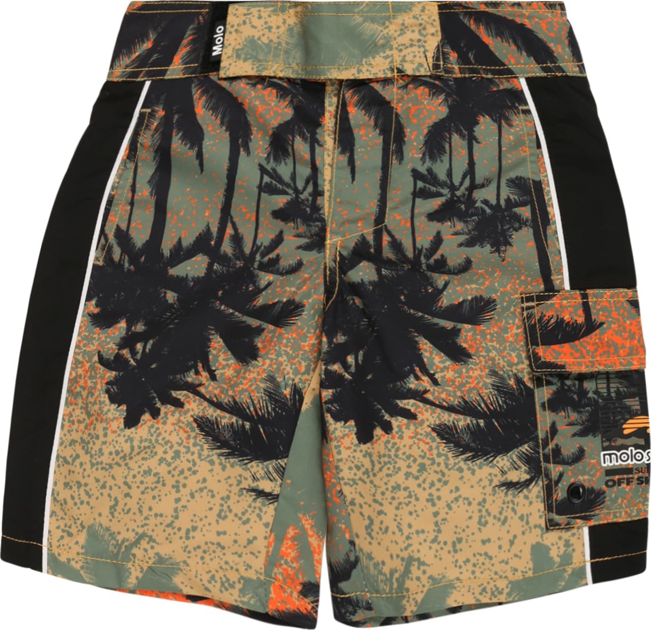 Plavecké šortky 'Natan' Molo nefritová / svítivě oranžová / pastelově oranžová / černá