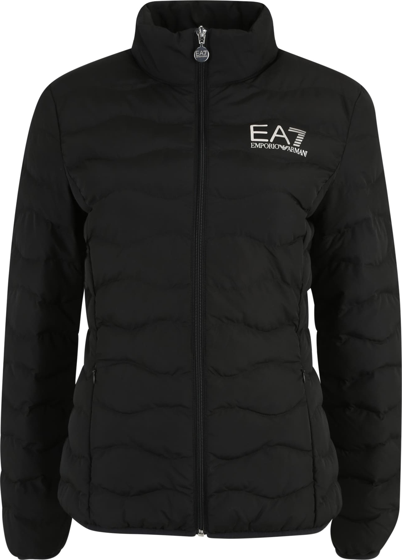 Přechodná bunda EA7 Emporio Armani černá / bílá
