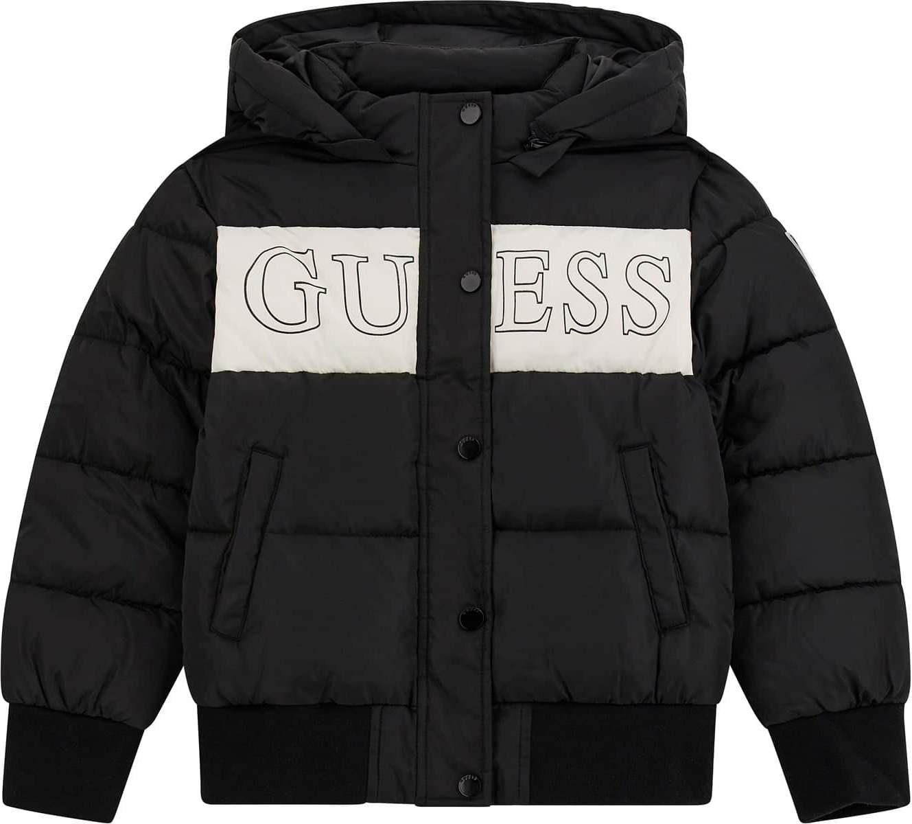 Přechodná bunda Guess černá / bílá