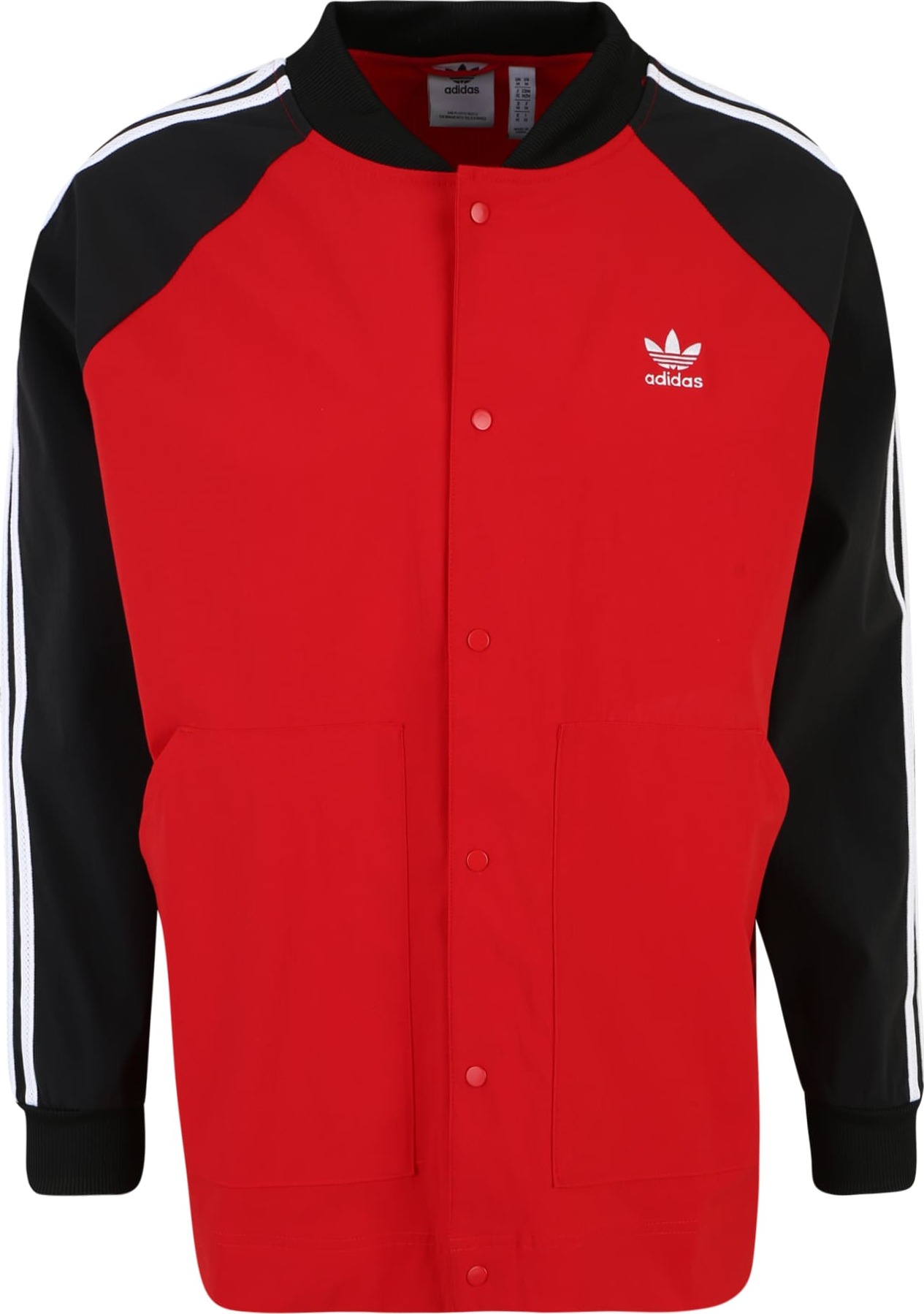 Přechodná bunda 'Sst ' adidas Originals červená / černá / bílá
