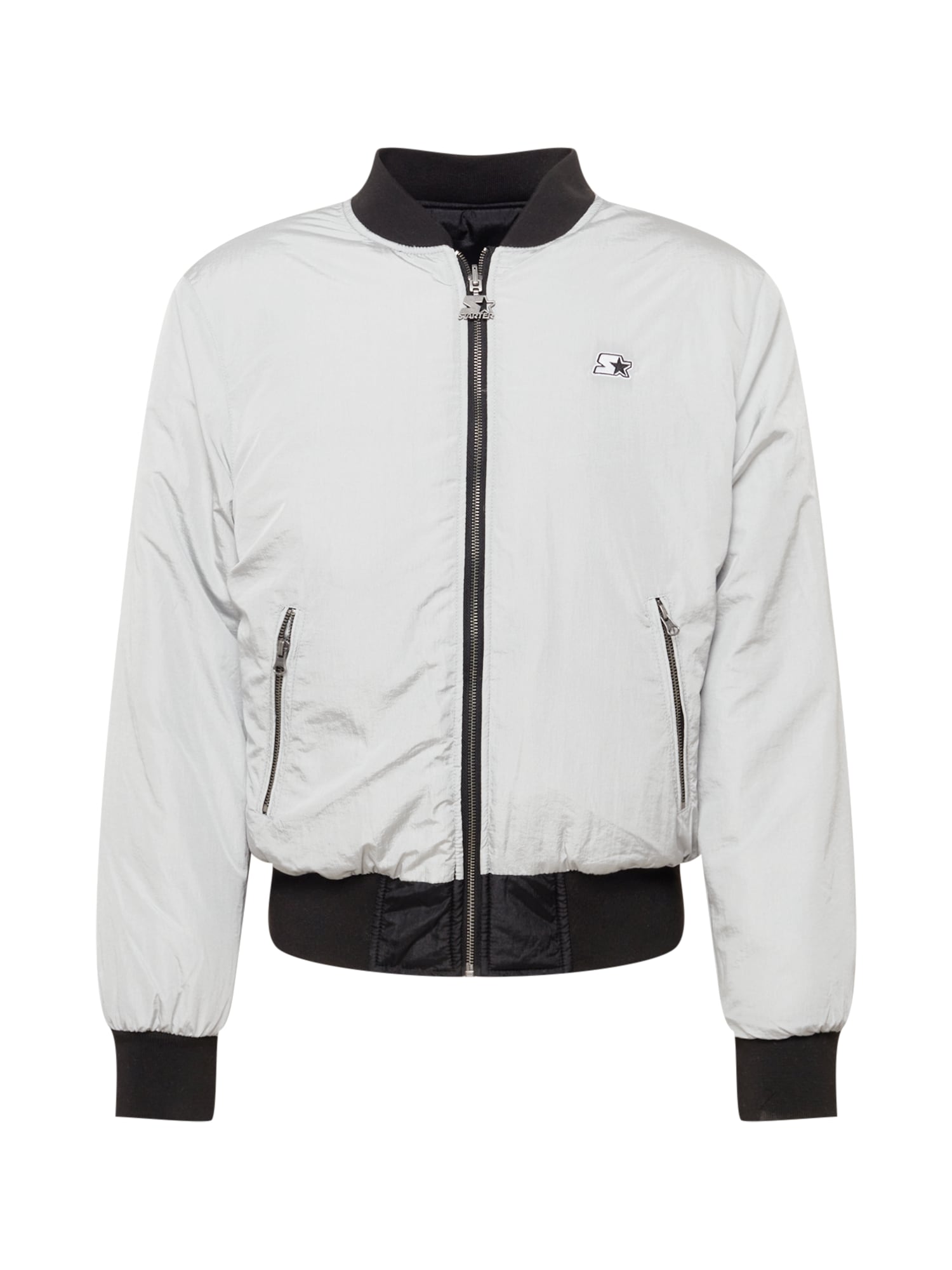 Přechodná bunda Starter Black Label světle šedá / černá