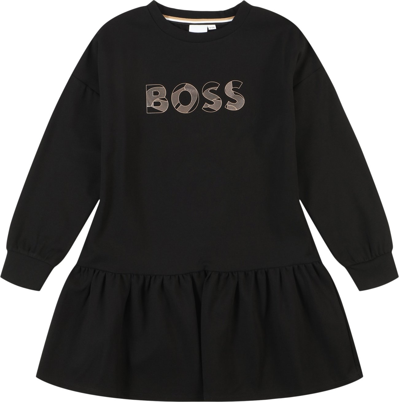 Šaty BOSS Kidswear tmavě béžová / černá