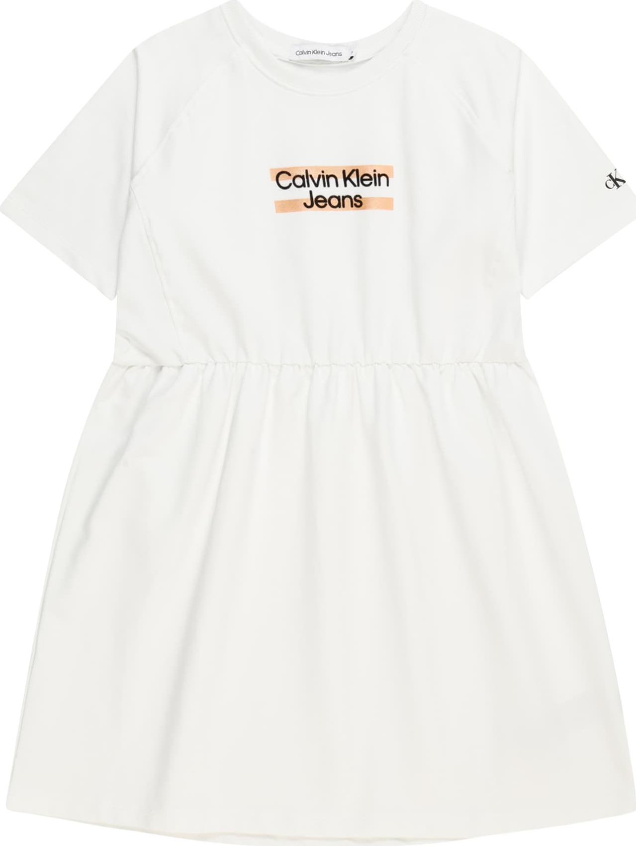 Šaty Calvin Klein Jeans meruňková / černá / bílá