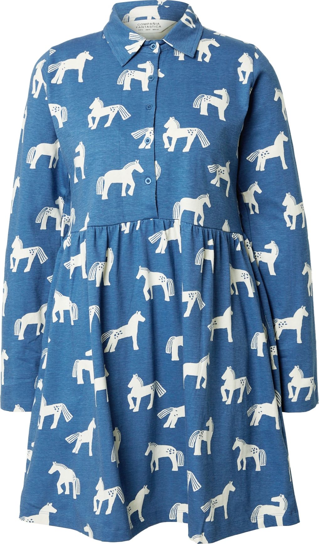 Šaty Compania Fantastica azurová / bílá