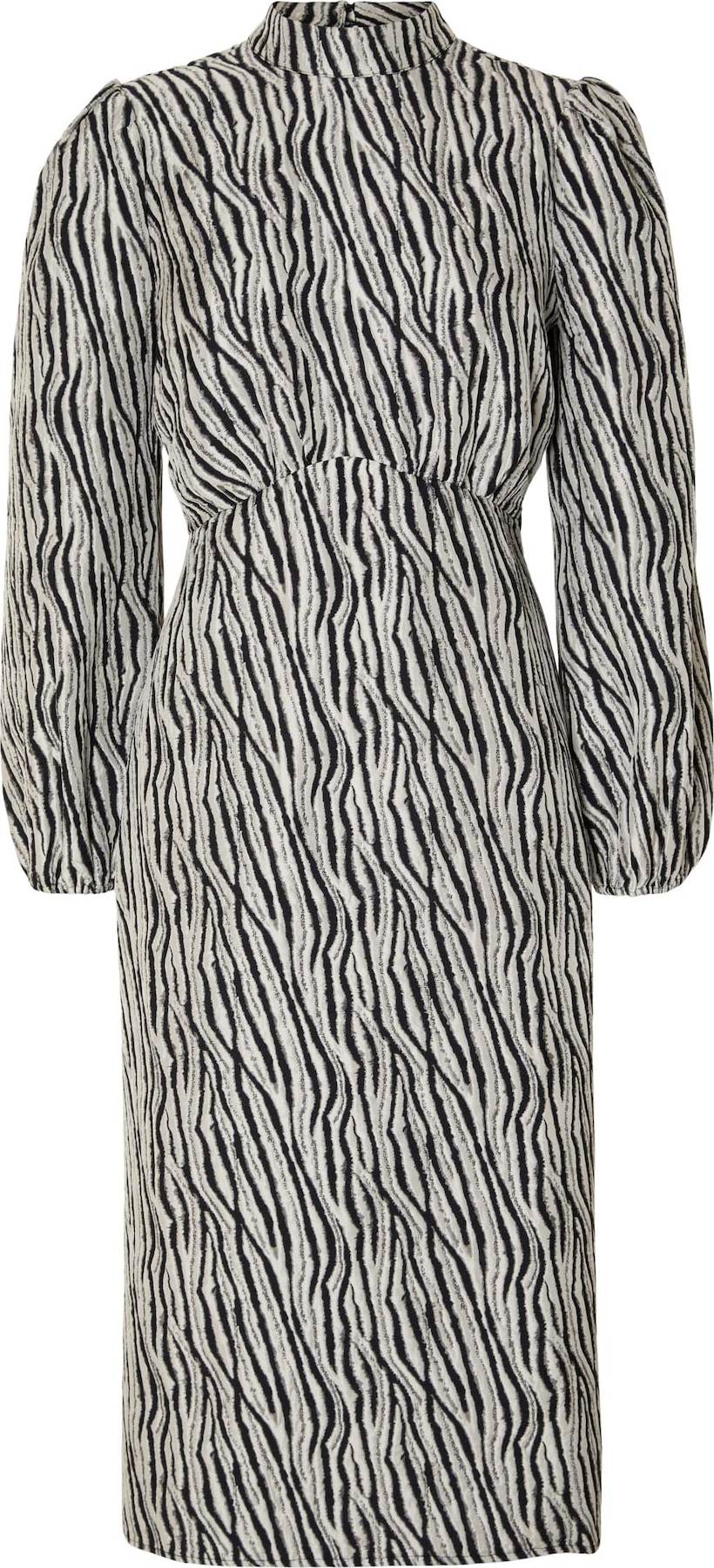 Šaty 'Macie' Selected Femme šedá / černá / bílá