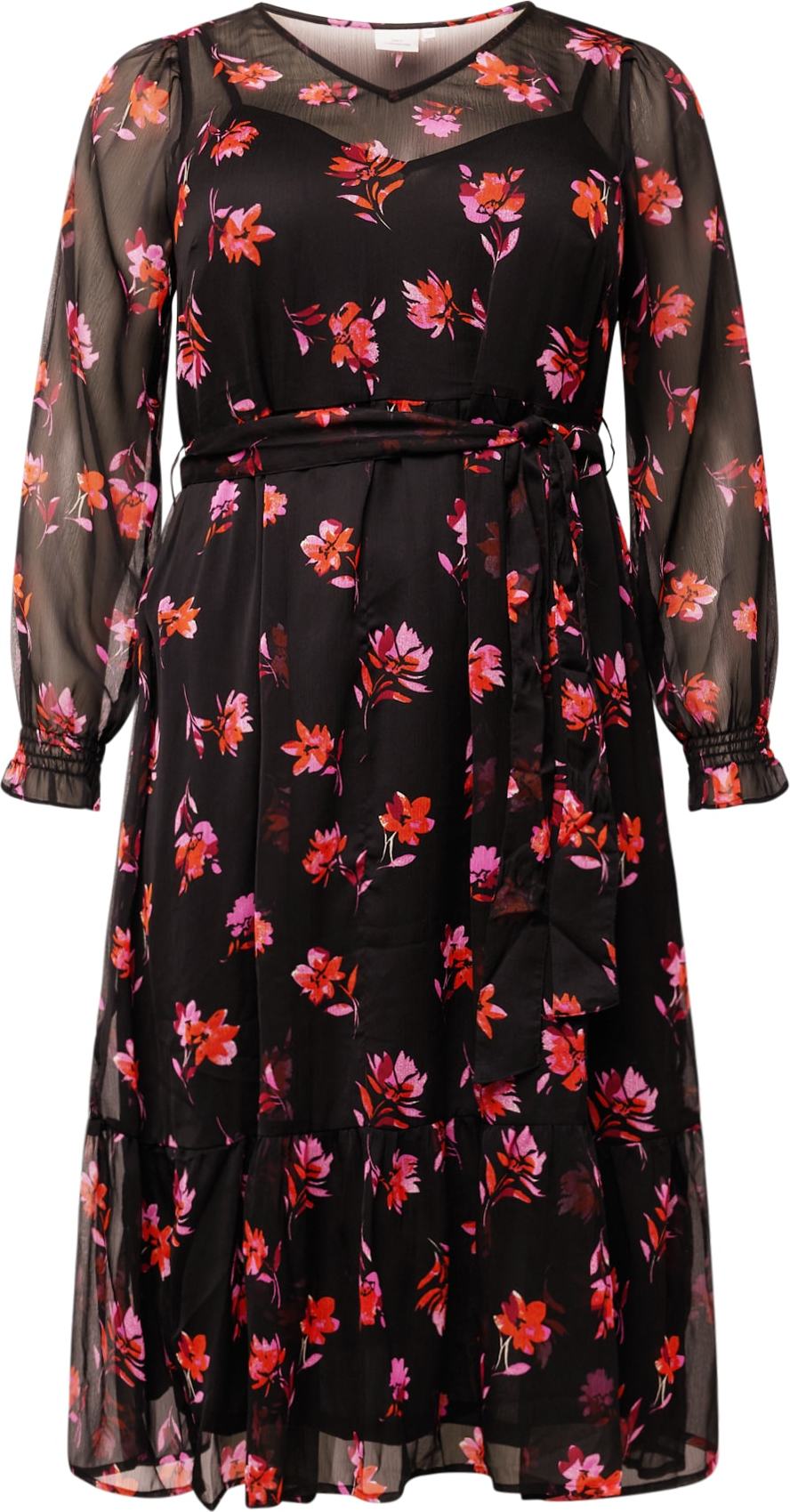 Šaty 'MIRENA' ONLY Carmakoma oranžová / pink / červená třešeň / černá