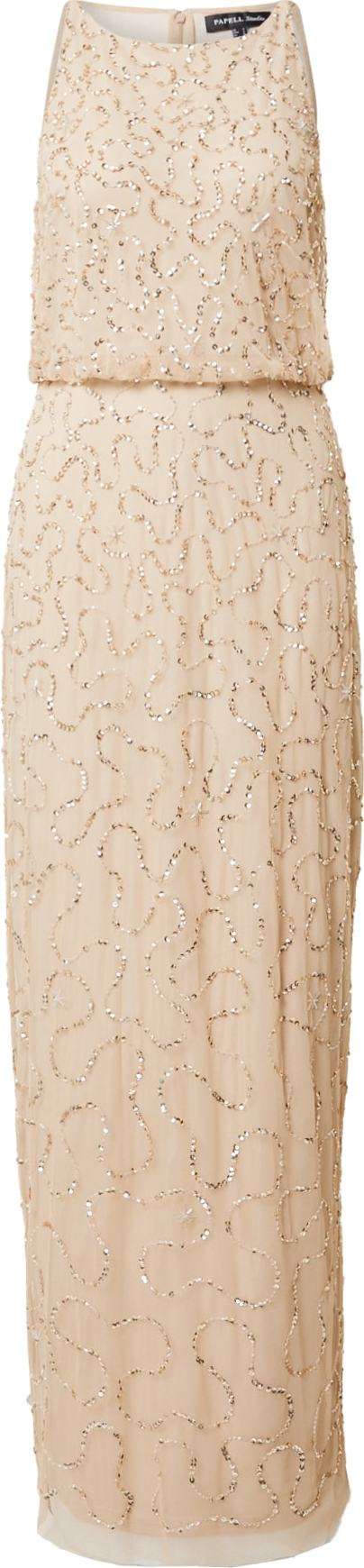 Šaty Papell Studio champagne / zlatě žlutá