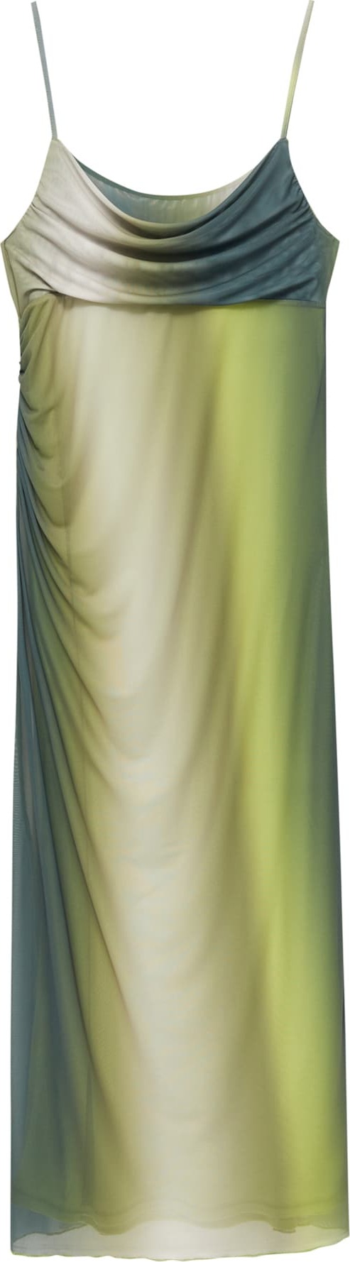 Šaty Pull&Bear petrolejová / pastelově zelená / světle zelená