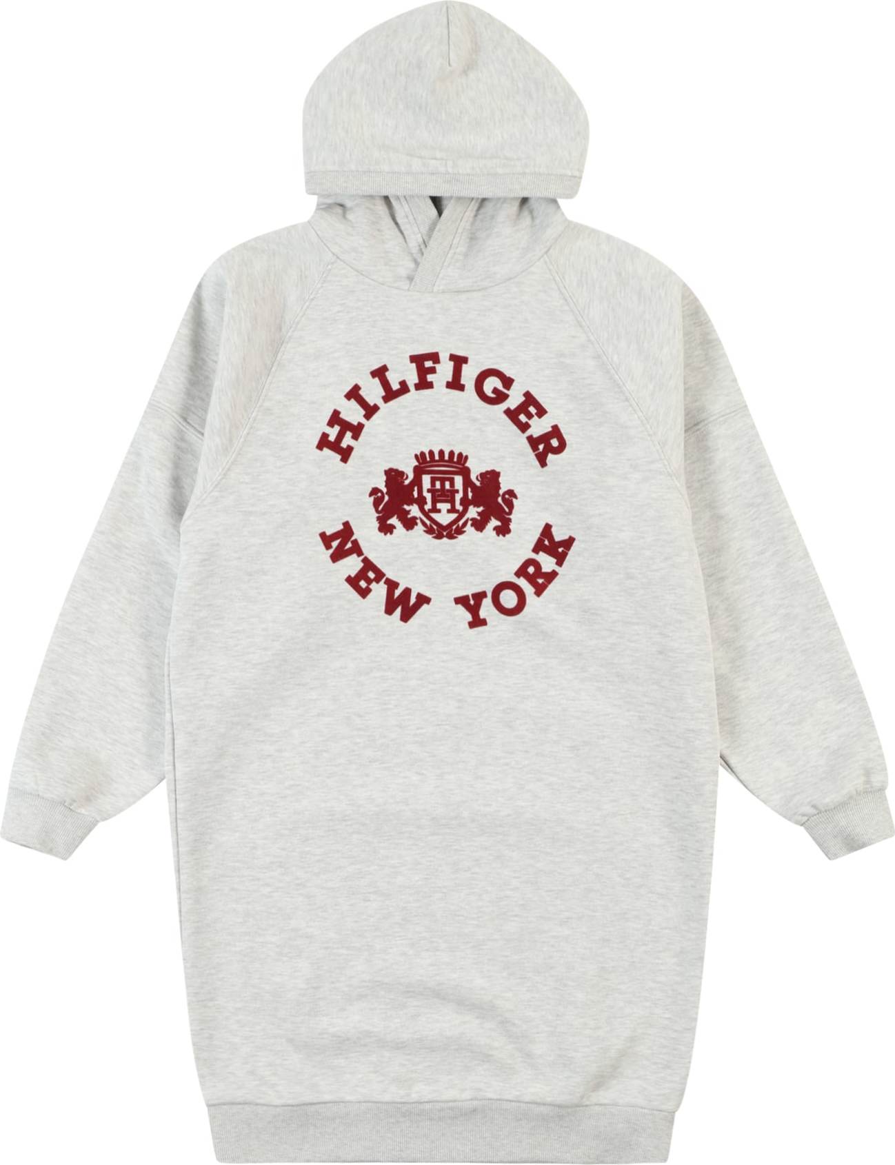 Šaty Tommy Hilfiger šedý melír / bordó