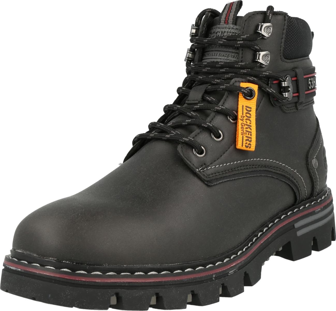 Šněrovací boty Dockers by Gerli červená / černá / bílá