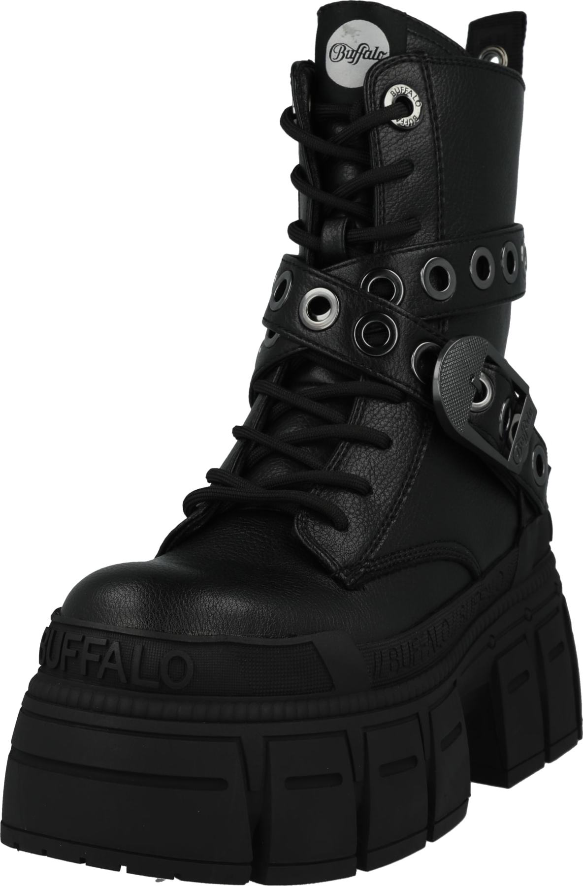 Šněrovací boty 'GOSPHER' Buffalo černá / stříbrná