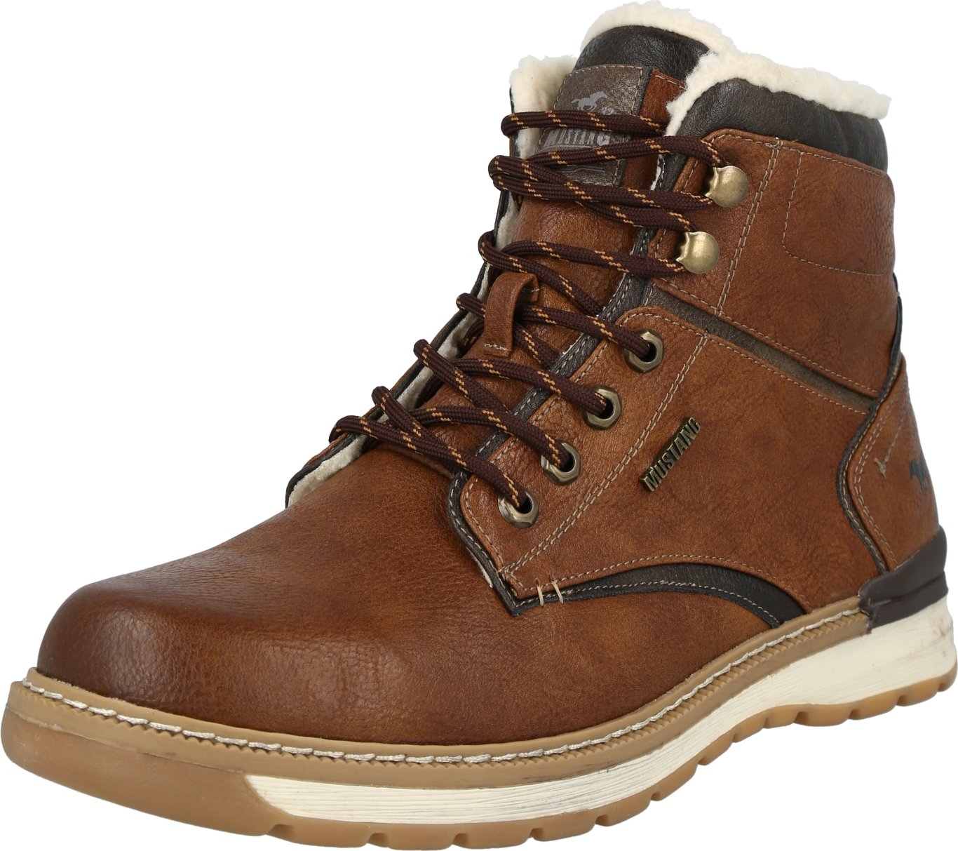 Šněrovací boty mustang tmavě hnědá