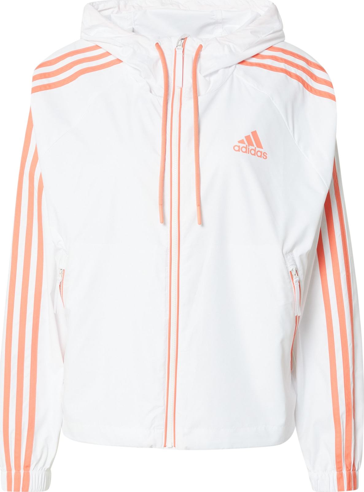 Sportovní bunda 'Bsc 3-Stripes Wind' ADIDAS SPORTSWEAR oranžová / bílá