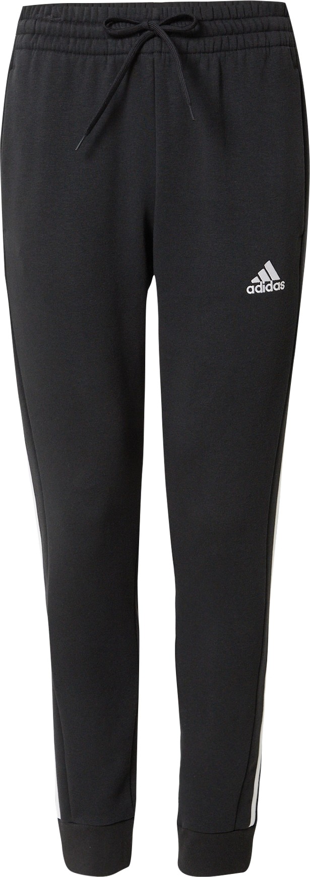 Sportovní kalhoty 'Essentials Fleece 3-Stripes -Fit' ADIDAS SPORTSWEAR černá / bílá