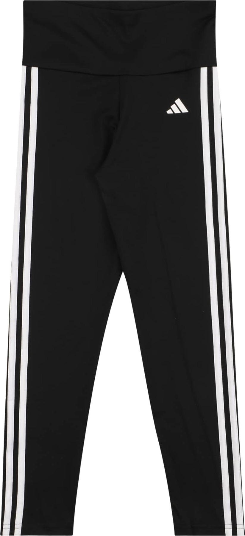 Sportovní kalhoty 'Essentials Aeroready 3-Stripes High-Waisted' ADIDAS SPORTSWEAR černá / bílá