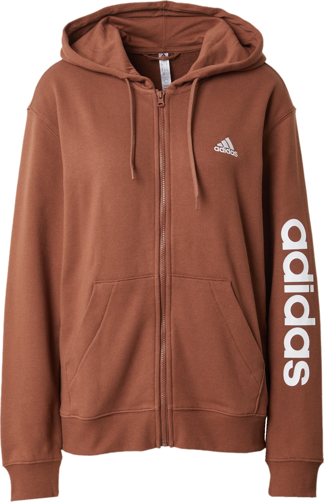 Sportovní mikina 'Essentials' ADIDAS SPORTSWEAR hnědá / bílá