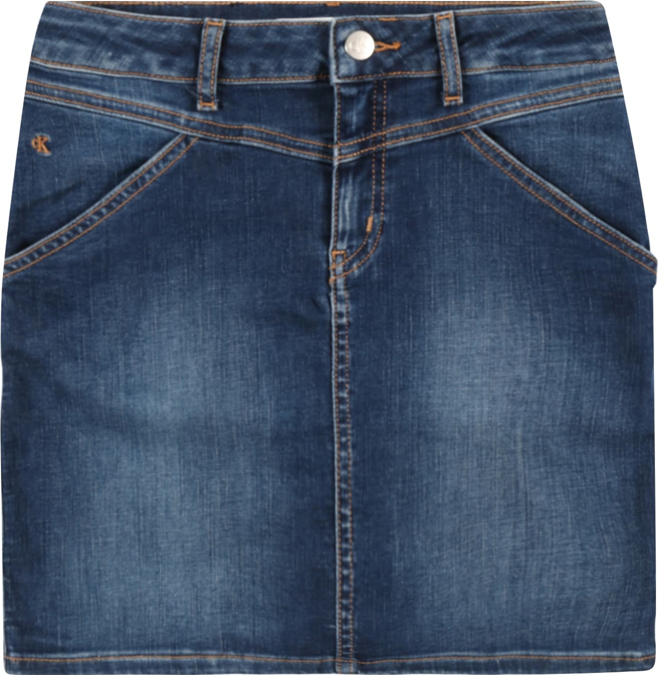 Sukně Calvin Klein Jeans modrá džínovina