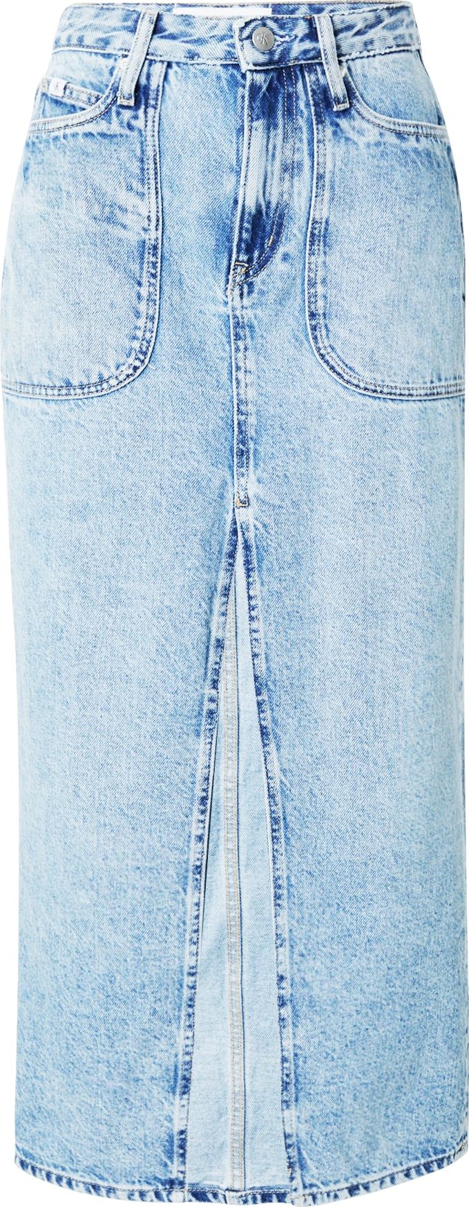 Sukně Calvin Klein Jeans modrá džínovina