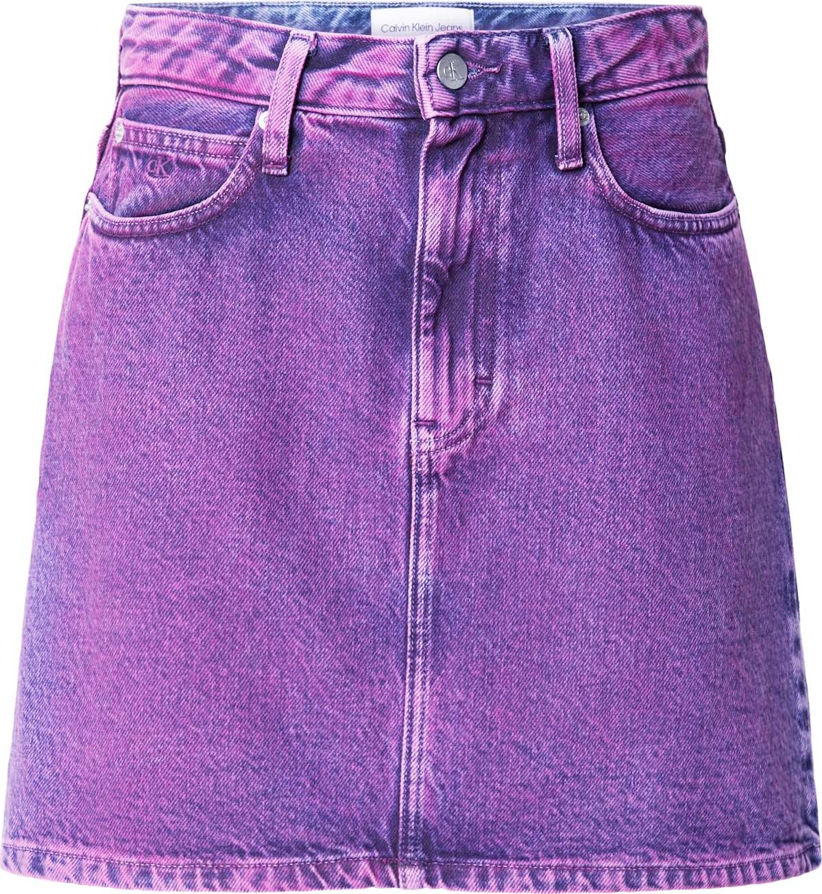 Sukně Calvin Klein Jeans tmavě fialová