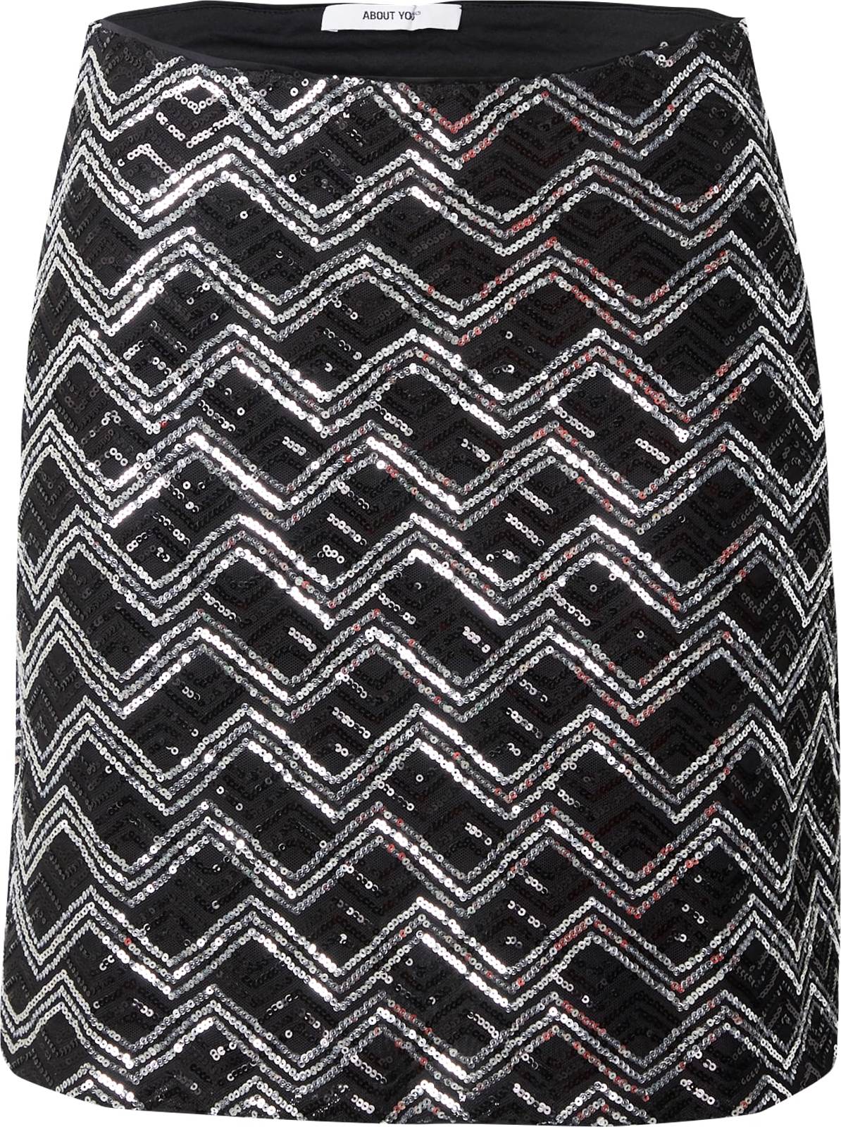 Sukně 'Freya' ABOUT YOU černá / stříbrná