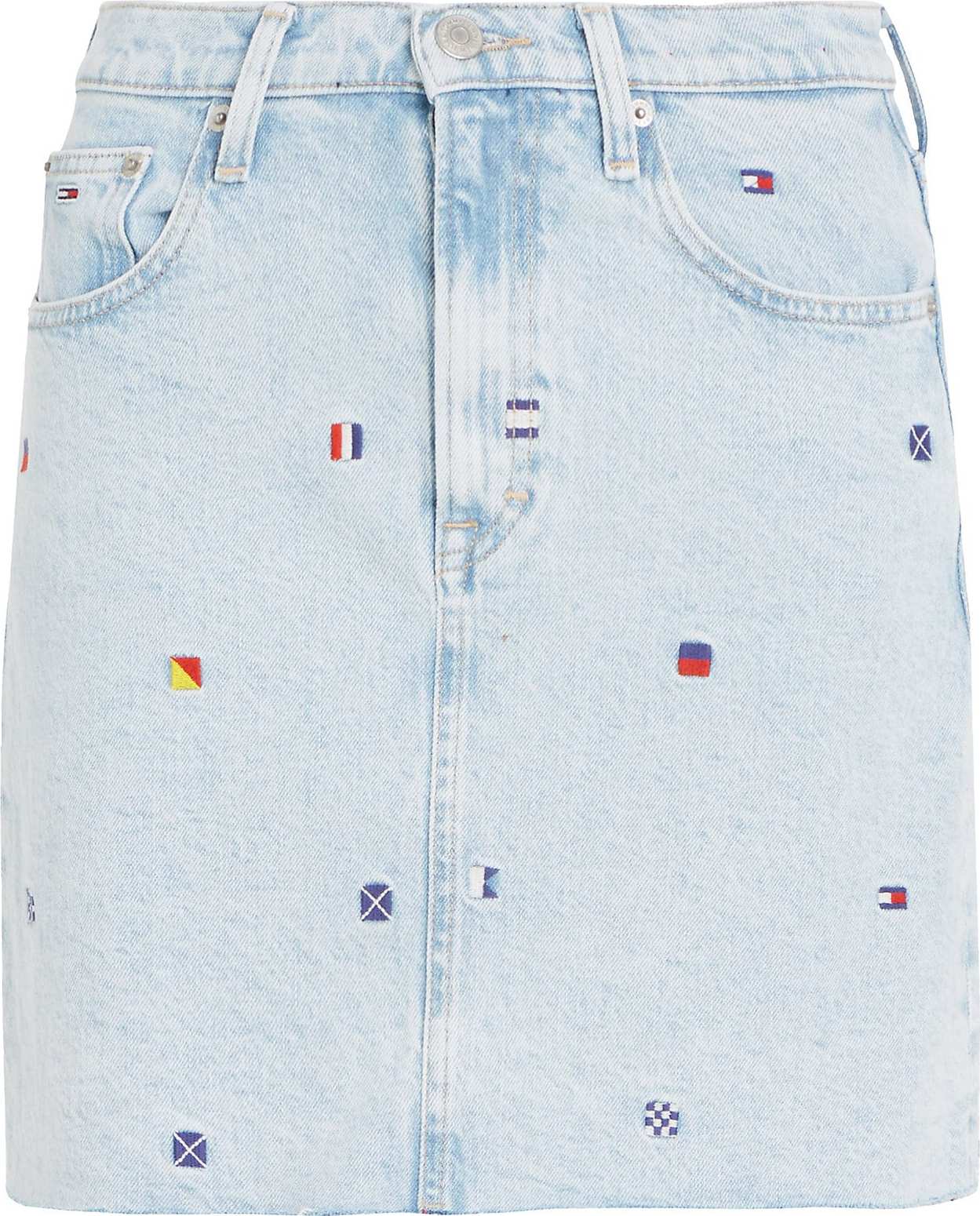 Sukně Tommy Jeans námořnická modř / světlemodrá / červená / bílá