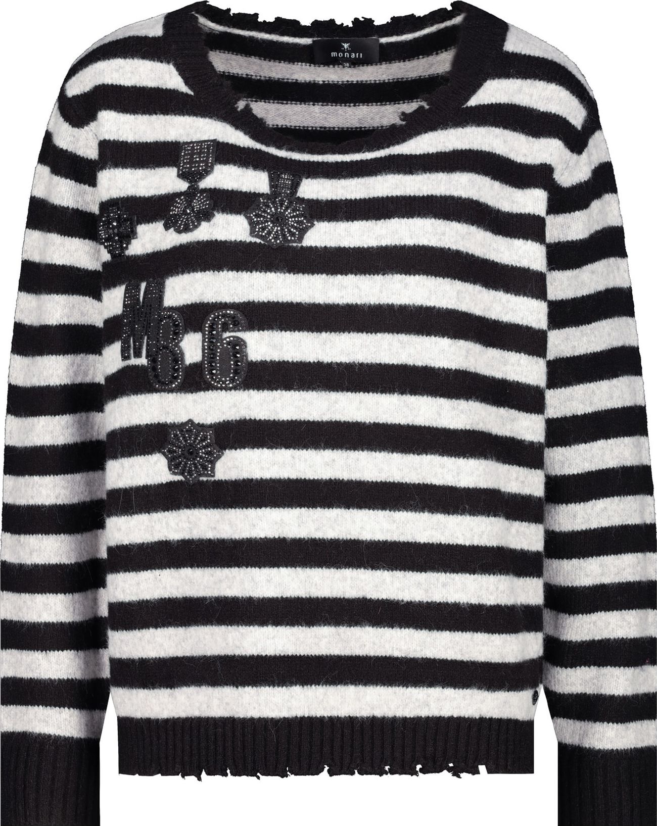Svetr monari černá / stříbrná / bílý melír