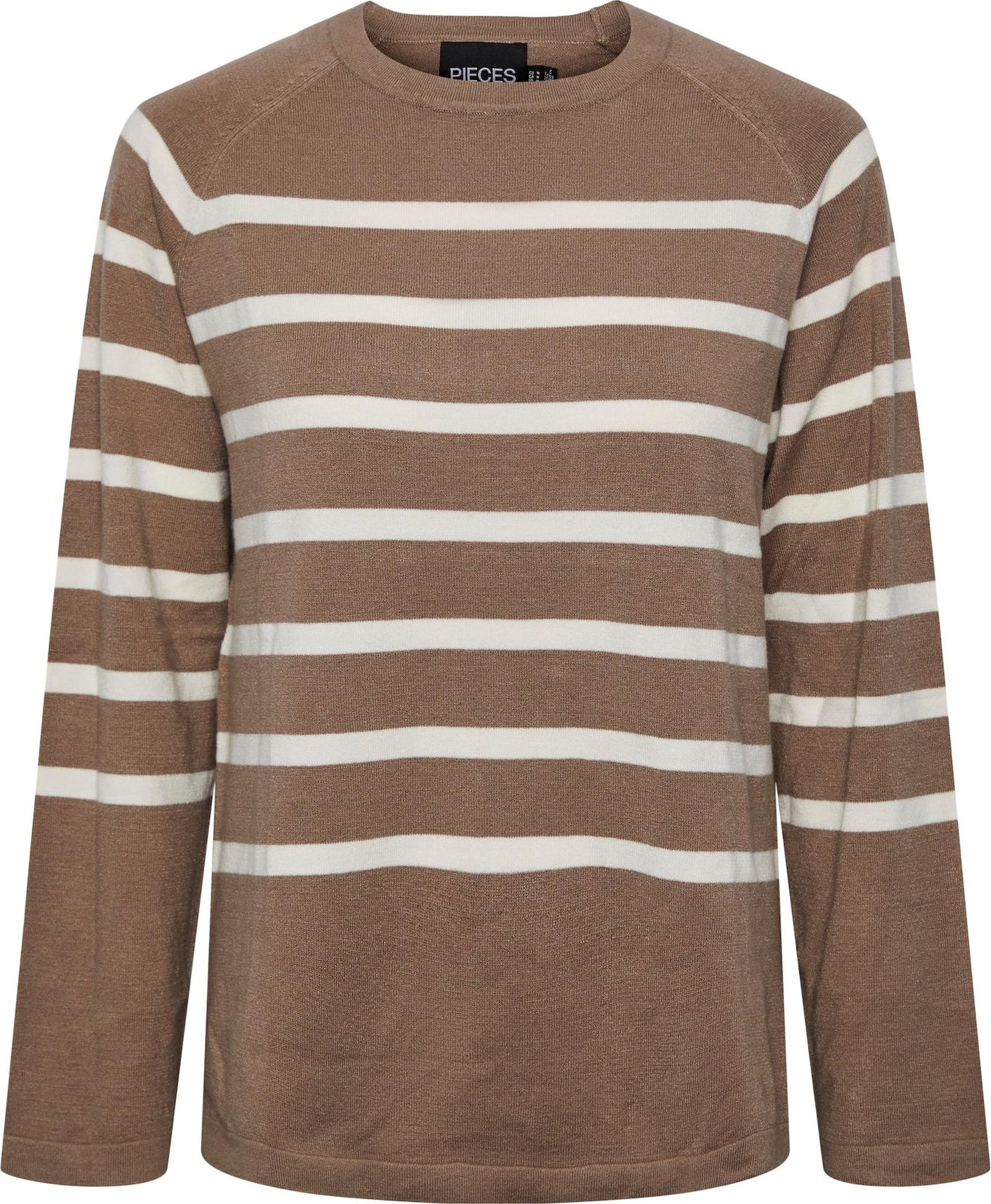 Svetr Pieces mokka / přírodní bílá