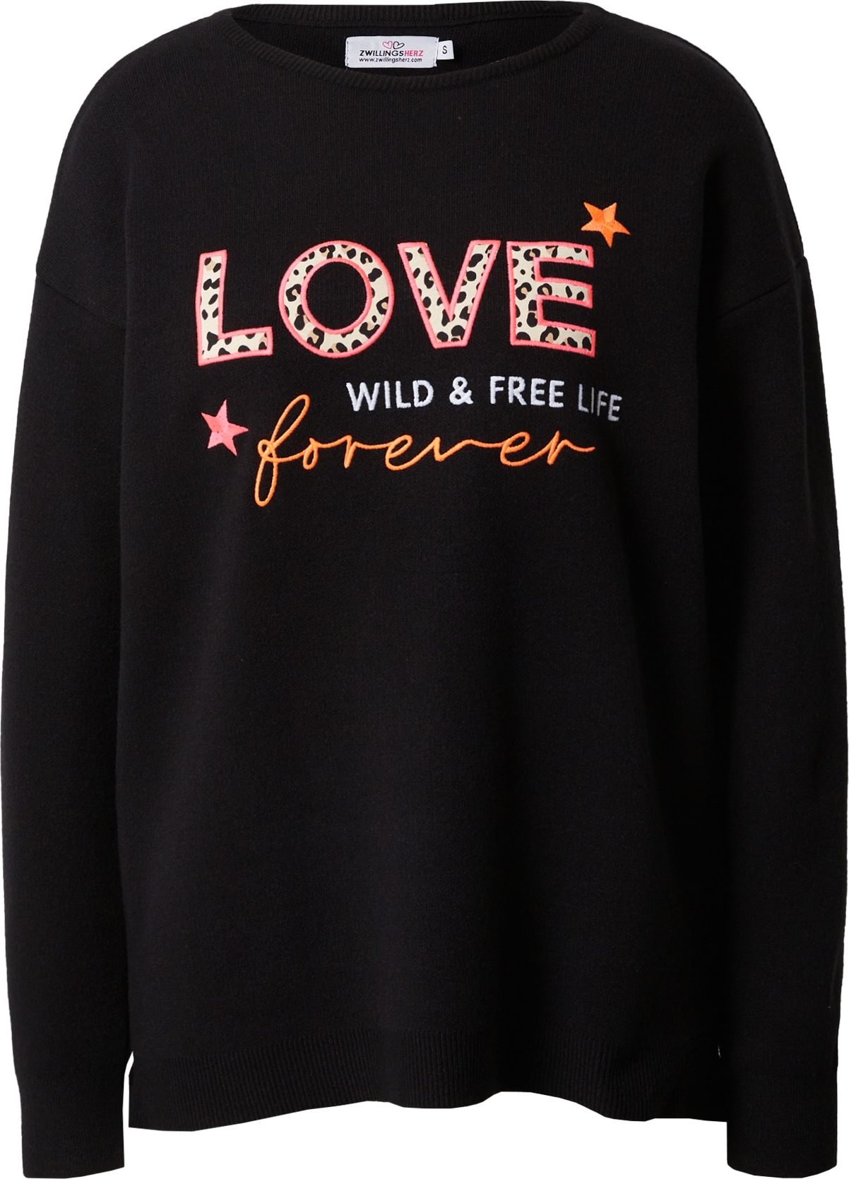 Svetr 'Telma' zwillingsherz oranžová / světle růžová / černá / bílá